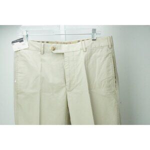 Burberry London Khaki Beige 100% Cotton Mens Pants Trousers Sz 48 EU NEW
